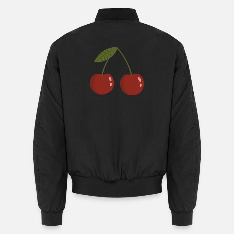 Lebendiges Kirsch-Paar-Design - Unisex Bomberjacke - Schwarz