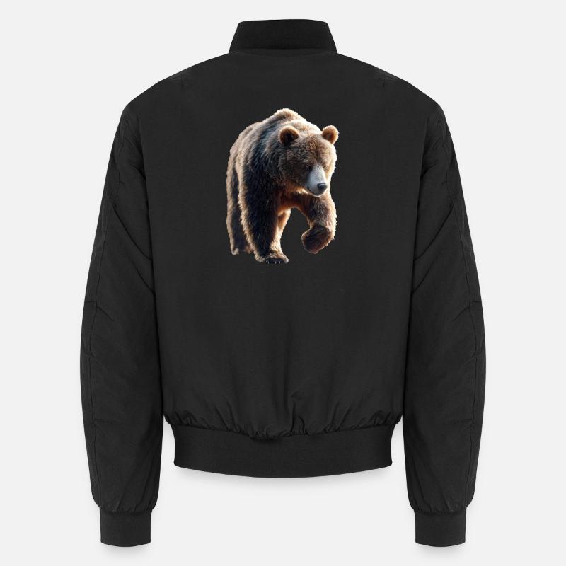 Brown Bear, Grizzly Bear, Bear Brothers, Forest, Wild Bears Unisex Bomber Jacket