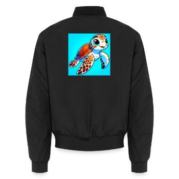 tortue - Bomber unisexe - noir - Dos - AI Model Male 185 light (185cm)