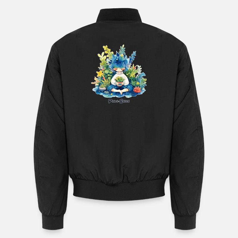 Pflanzlich - Unisex Bomberjacke - Schwarz