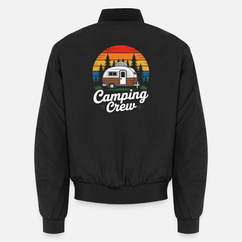 Caravane d’équipage de camping rétro - Bomber unisexe - noir