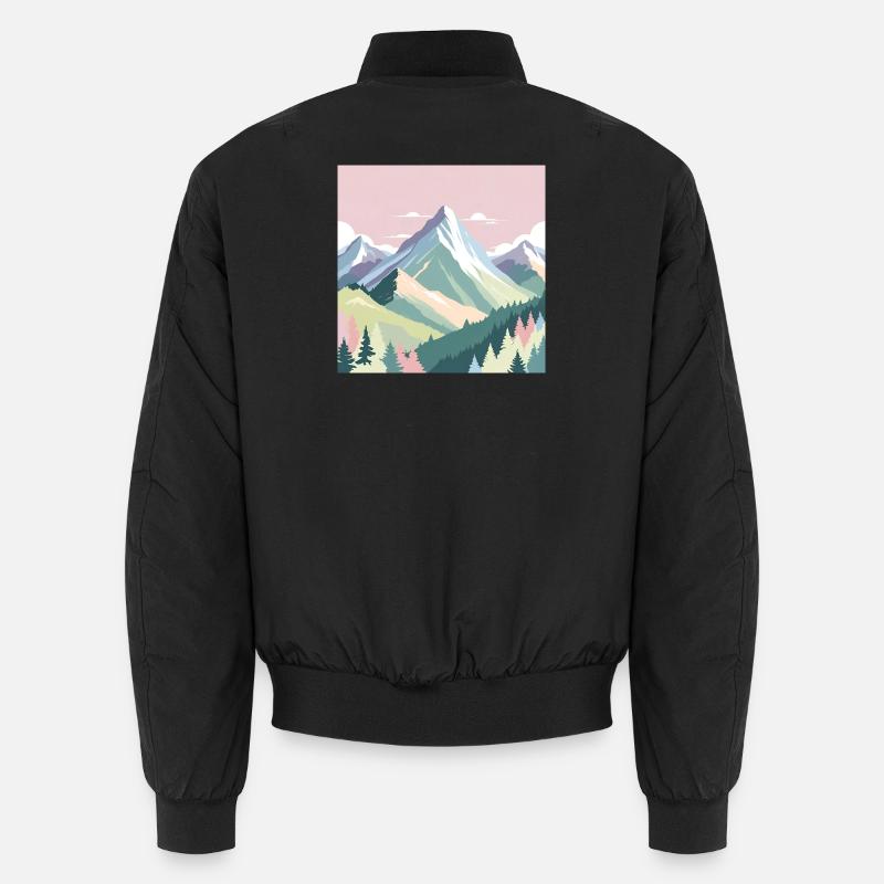 Abstrakte Berglandschaft mit Pastellfarben Unisex Bomberjacke