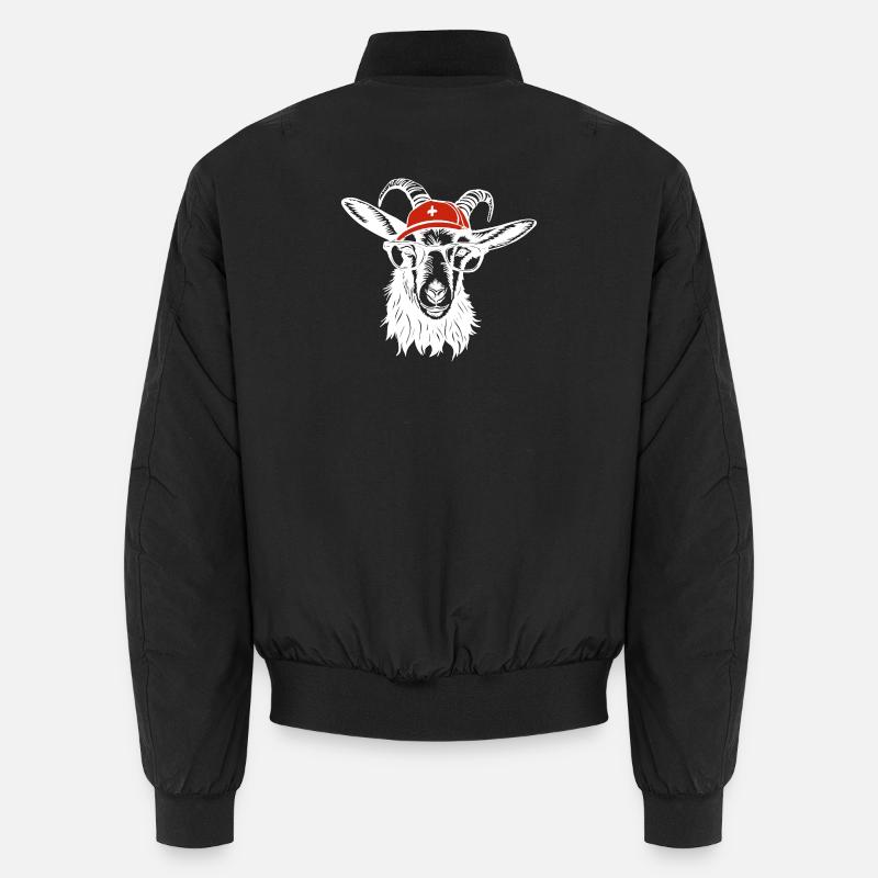 Switzerland billy goat white Unisex Bomber Jacket
