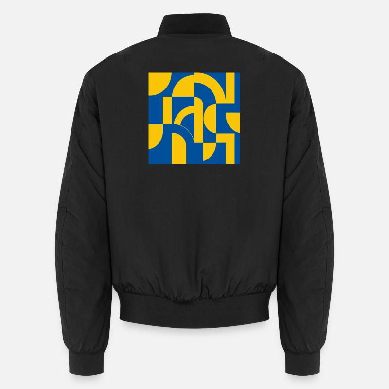 Abstract blue-yellow design Unisex Bomber Jacket