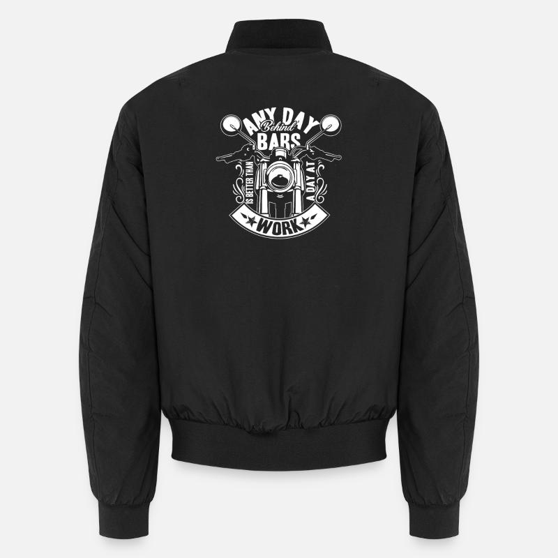 Motorcycle Any Day Behind Bars Is Better  Unisex Bomber Jacket