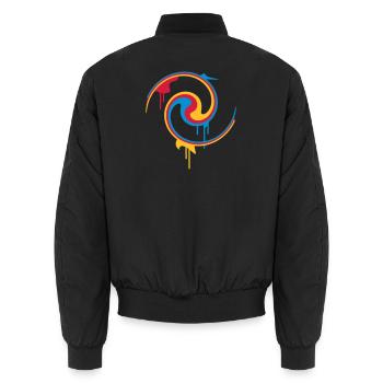 Colorful color spiral with graffiti style - Unisex Bomber Jacket - black - Back - AI Model Male 185 light (185cm)