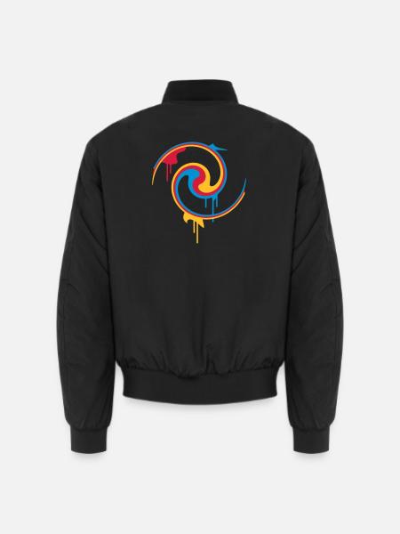 Bunte Farbspirale mit Graffiti-Stil - Unisex Bomberjacke - Schwarz