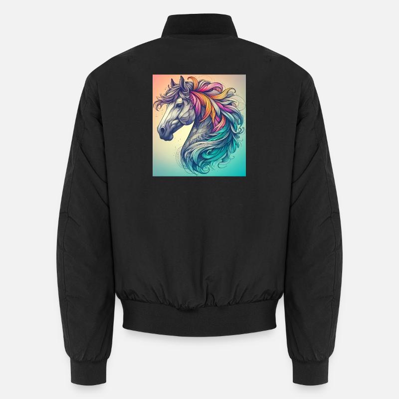 horse - Unisex Bomber Jacket - black