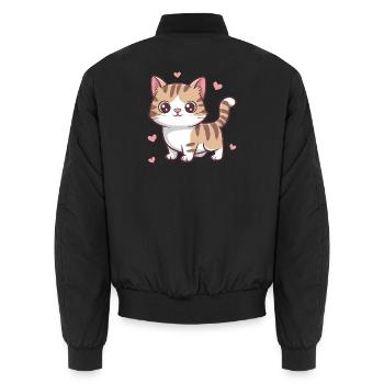 Mignon amoureux des chats - Bomber unisexe - noir - Dos - AI Model Male 185 light (185cm)
