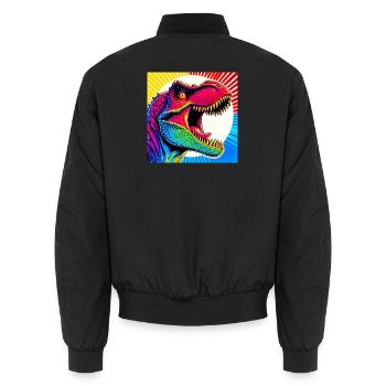 dinosaure - Bomber unisexe - noir - Dos - AI Model Male 185 light (185cm)