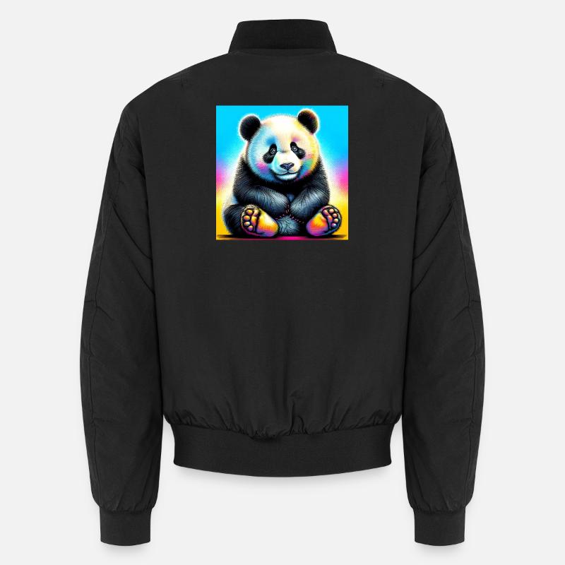 Panda - Unisex Bomberjacke - Schwarz