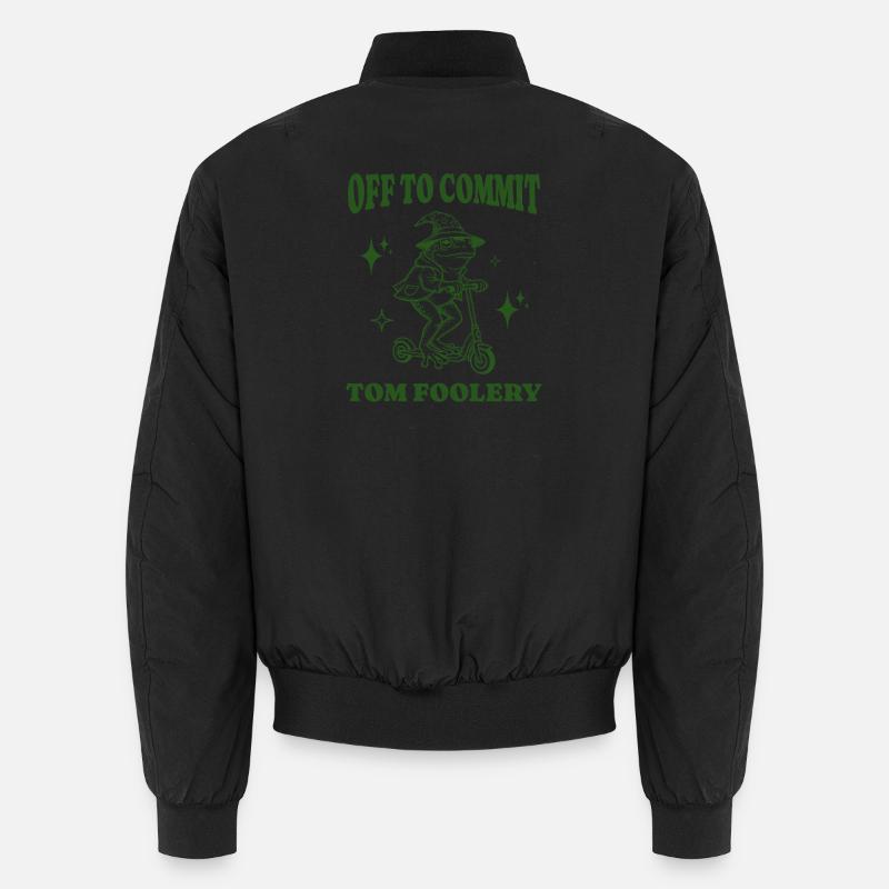 Off To Commit Tom Foolery Drôle Grenouille Illustration Bomber unisexe