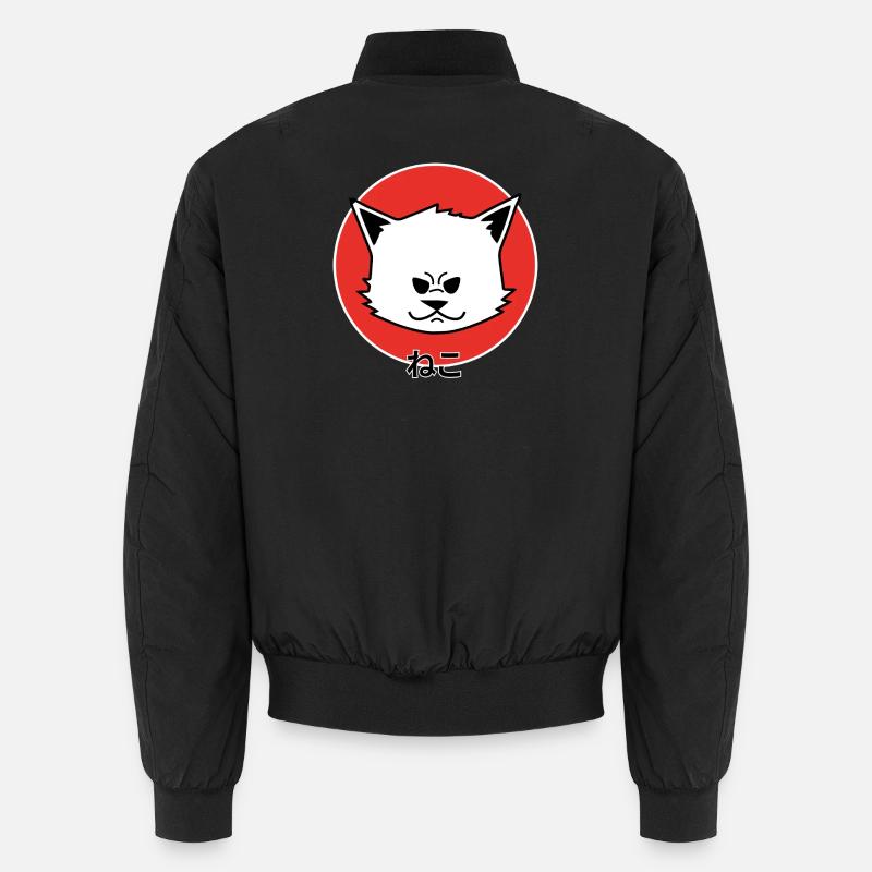 Katze Neko Japanisch - Unisex Bomberjacke - Schwarz