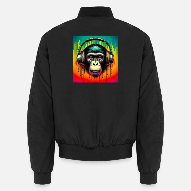 Schimpansen-Affe - Unisex Bomberjacke - Schwarz