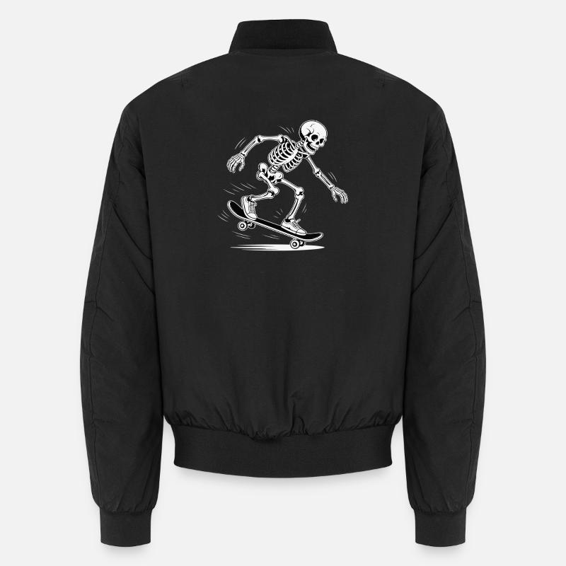 Skull Skeleton Skateboard Design Unisex Bomber Jacket