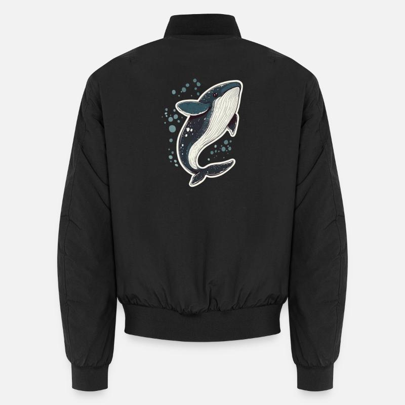 whale - Unisex Bomber Jacket - black