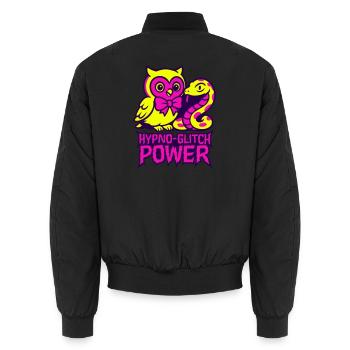 Hypno Glitch Hibou et serpent - Bomber unisexe - noir - Dos - AI Model Male 185 light (185cm)