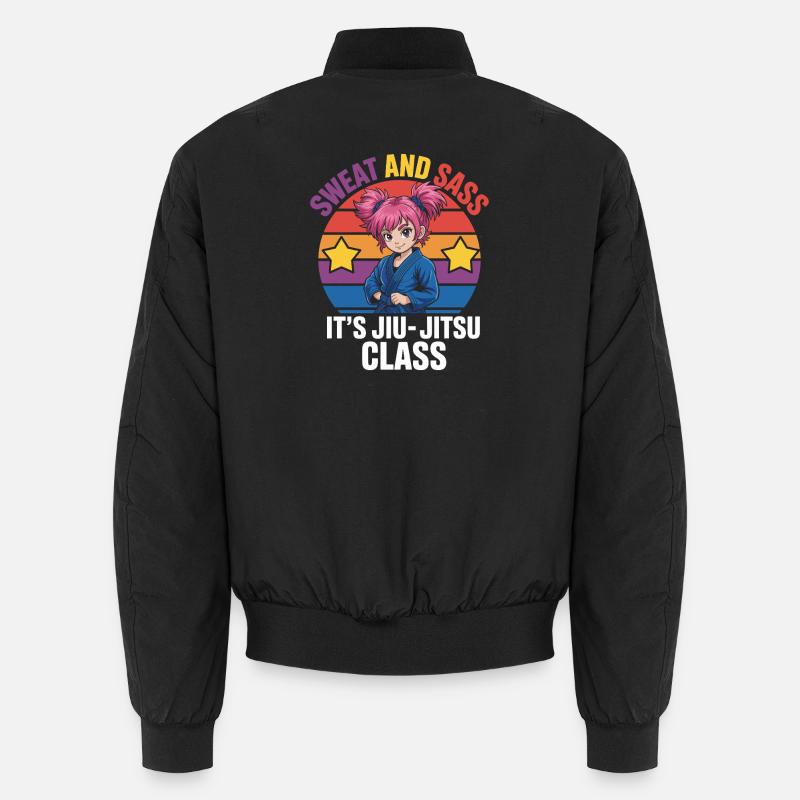 Jiu-Jitsu Motivational Design with Anime Character Unisex Bomber Jacket