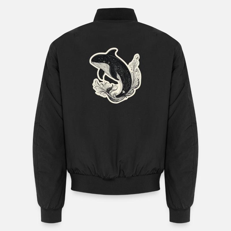 whale - Unisex Bomber Jacket - black