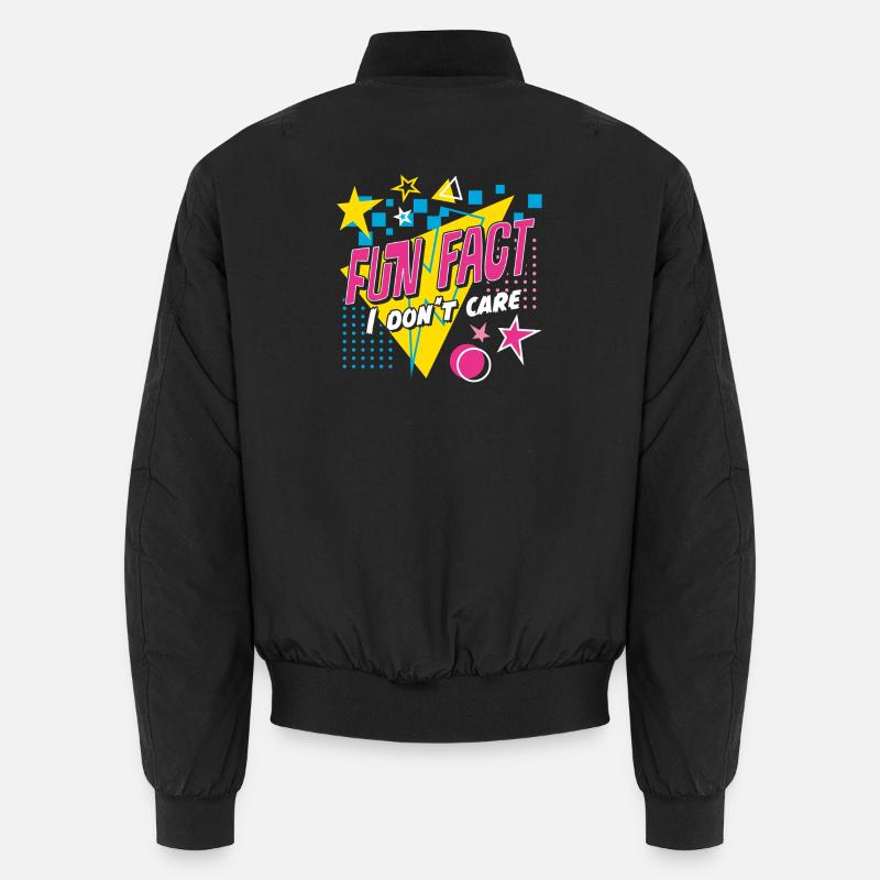 Fun Fact I Don’t Care 80s Retro Ironic Unisex Bomber Jacket