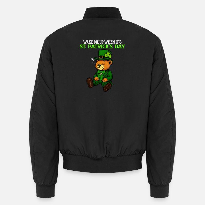 Wake Me Up When it's St Patrick's Day - Humor Unisex Bomber Jacket