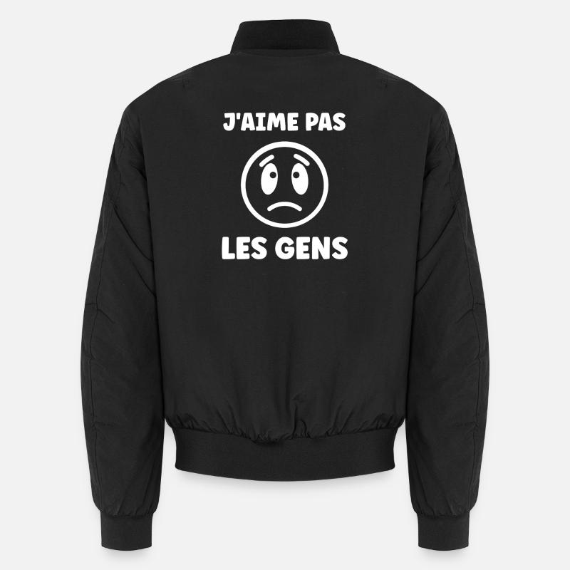 J'aime pas les gens - Bomber unisexe - noir