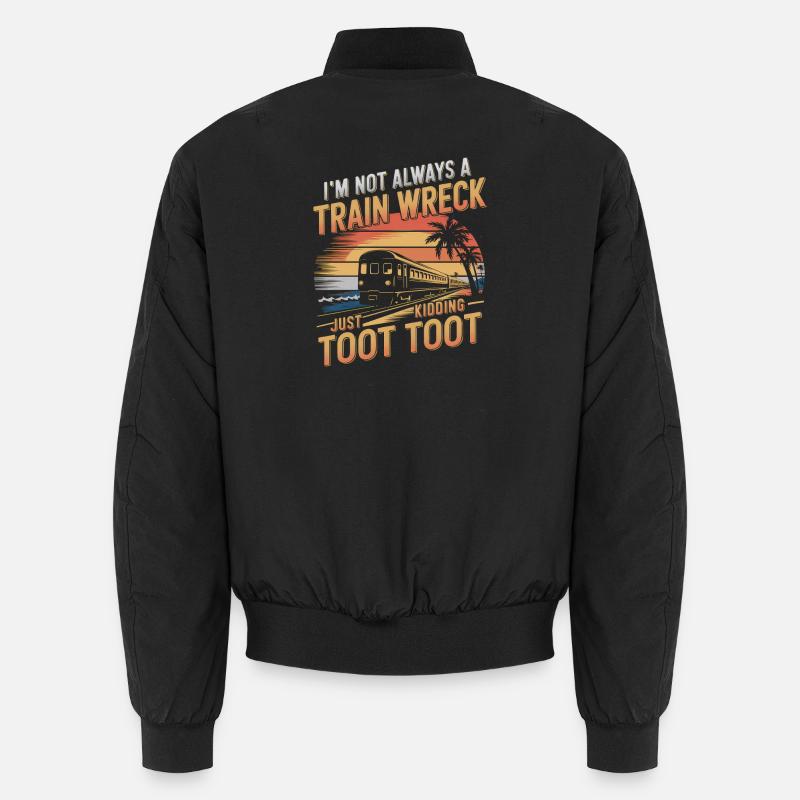 Train Wreck Humor Sunset Unisex Bomber Jacket