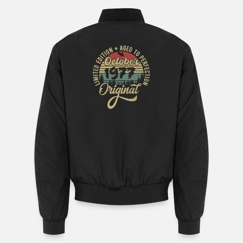 october 1977 anniversary october 1977 october - Unisex Bomber Jacket - black