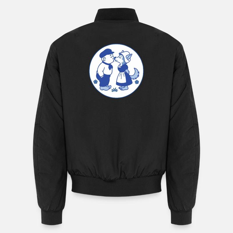 Delfter blauer Bauer Küsten Wolf - Unisex Bomberjacke - Schwarz
