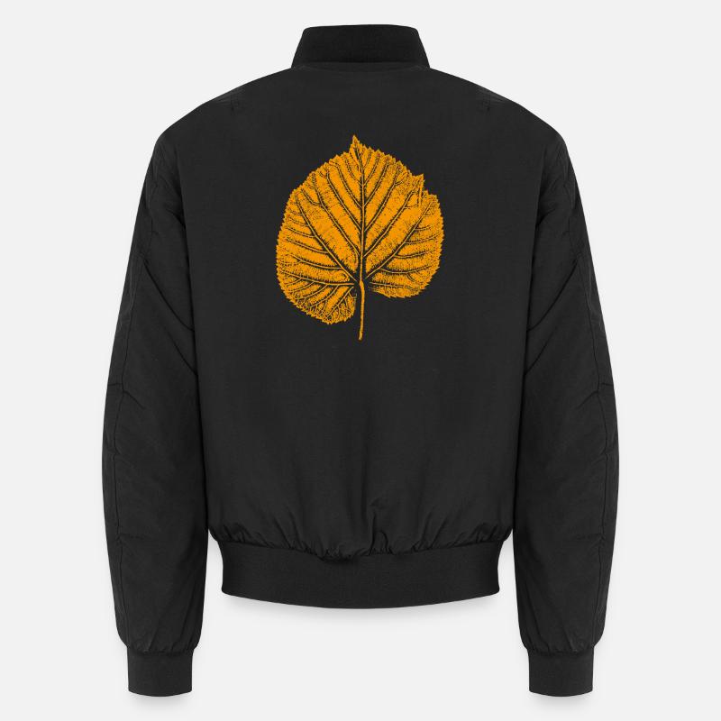 feuille de tilleul - Bomber unisexe - noir