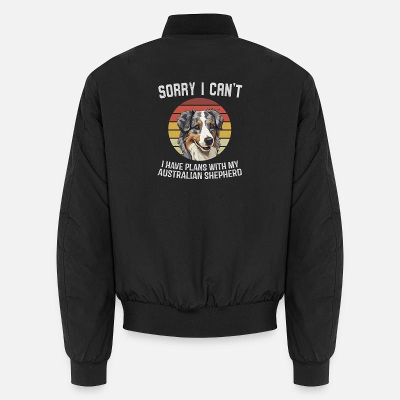 Sorry I Can't Aussie Shepherd Design Unisex Bomber Jacket
