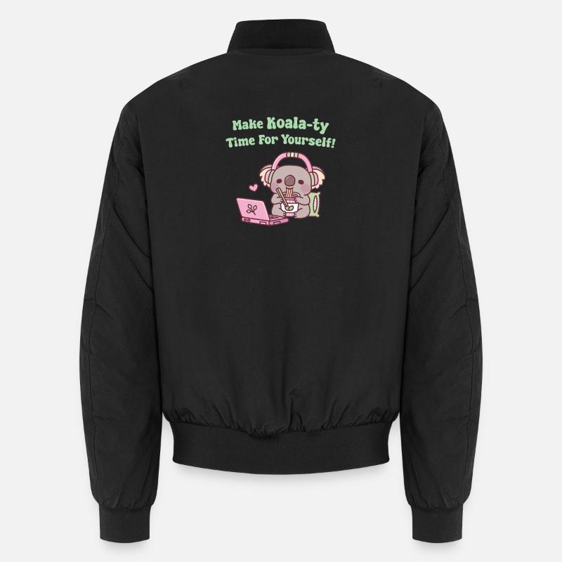Süßer Koala, der Nudeln isst, machen Koala-Zeit Unisex Bomberjacke