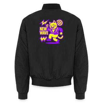 New Wave Cat - Unisex Bomberjacke - Schwarz - Hinten - AI Model Male 185 light (185cm)
