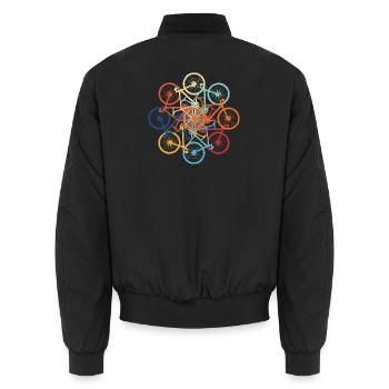 Art du vélo aux couleurs vives - Bomber unisexe - noir - Dos - AI Model Male 185 light (185cm)