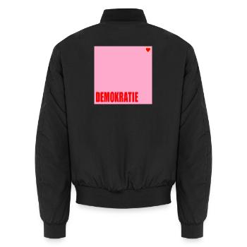 Politik Demokratie Herz - Unisex Bomberjacke - Schwarz - Hinten - AI Model Male 185 light (185cm)