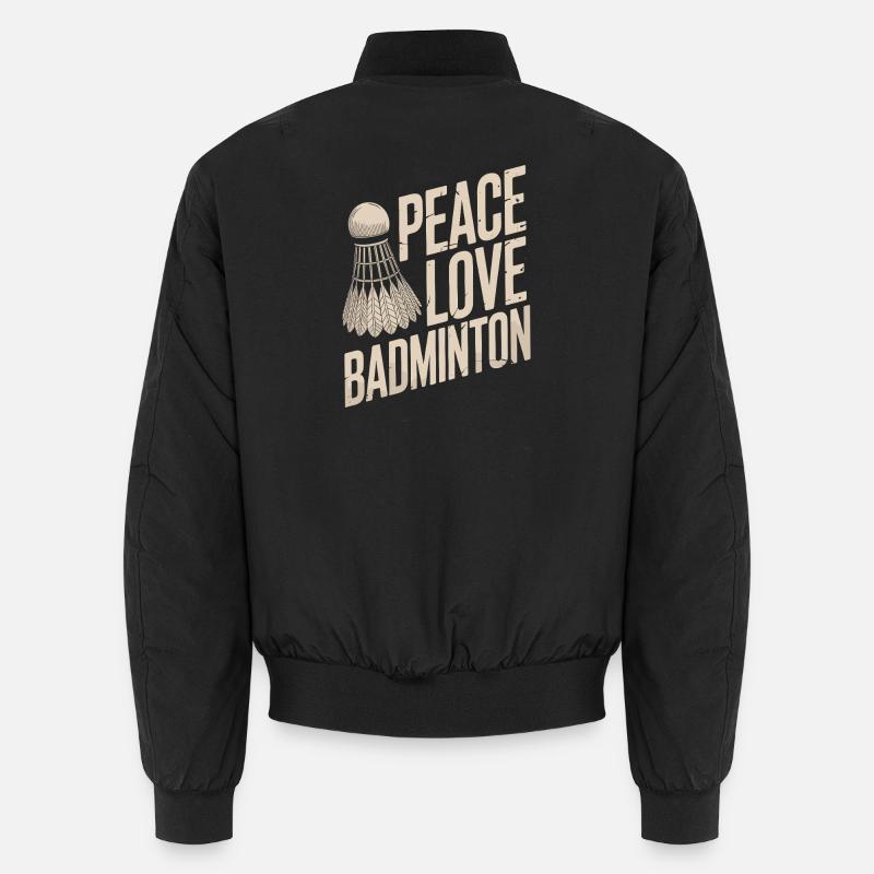 Conception de badminton Peace Love - Bomber unisexe - noir