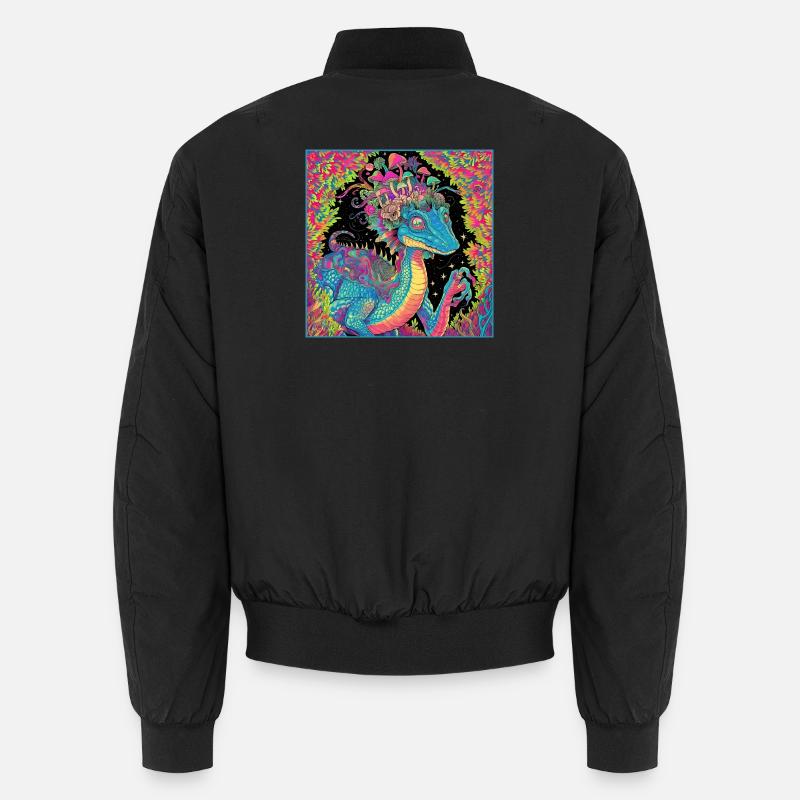 Psychedelic Forest Dragon Illustration Unisex Bomber Jacket