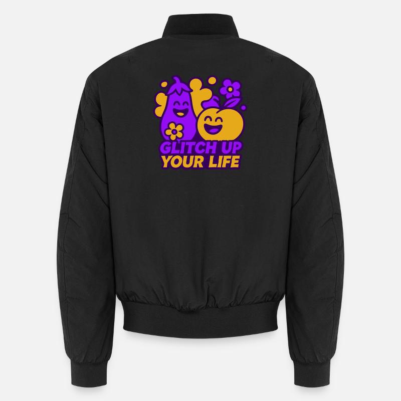 Happy Glitch Couple Unisex Bomberjacke