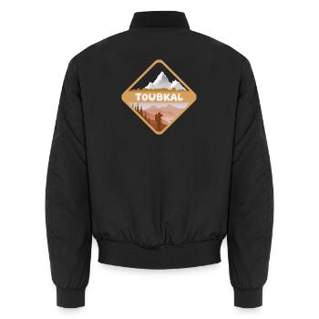 Toubkal - Unisex Bomber Jacket - black - Back - AI Model Male 185 light (185cm)