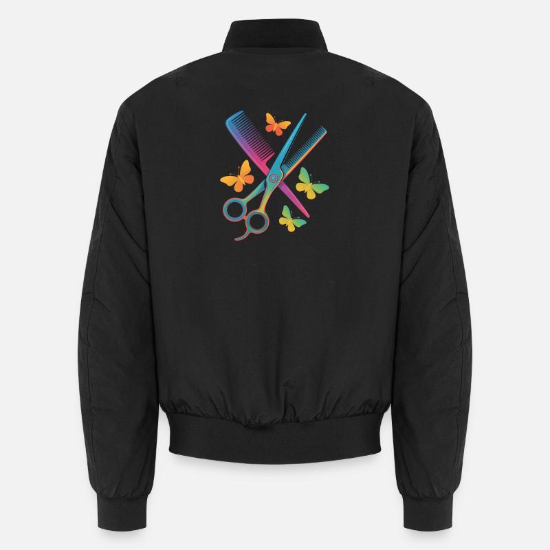 Coiffeur Ciseaux Peigne Papillon Bomber unisexe