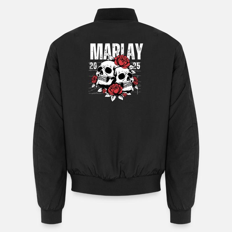 Skeleton Skull with Roses and Memorial Theme Unisex Bomber Jacket