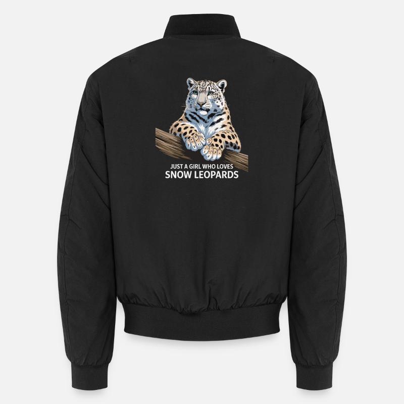 Eisschneeleopard mit liebevollem Blick Unisex Bomberjacke