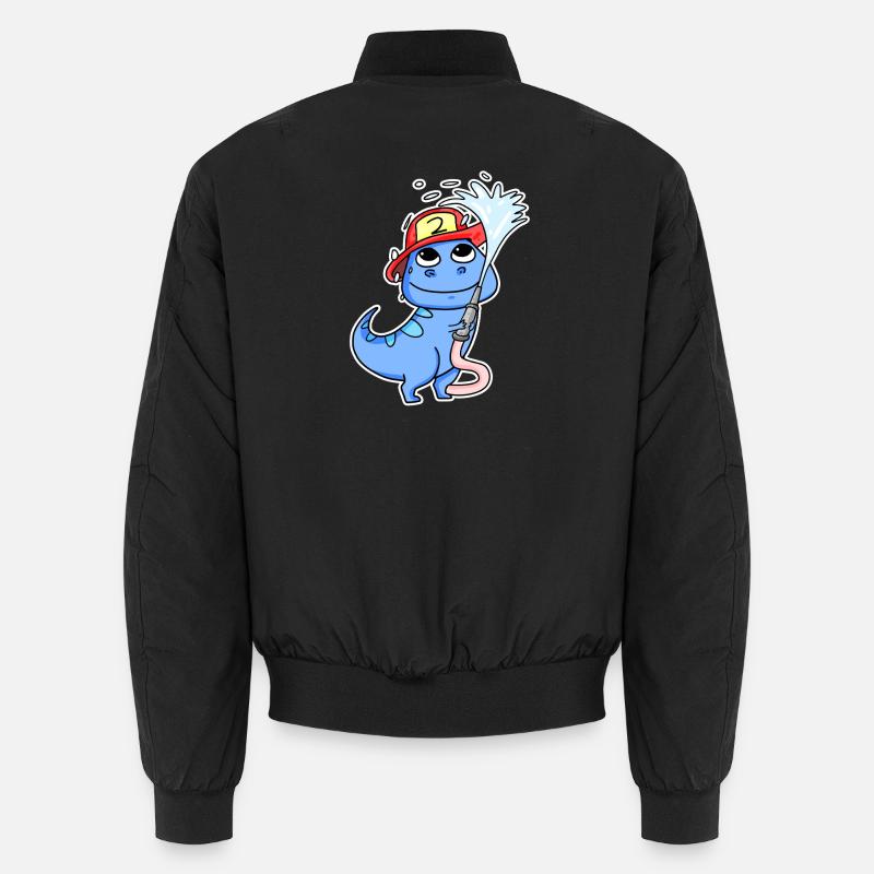 Fire Brigade Dino Motif - Unisex Bomber Jacket - black