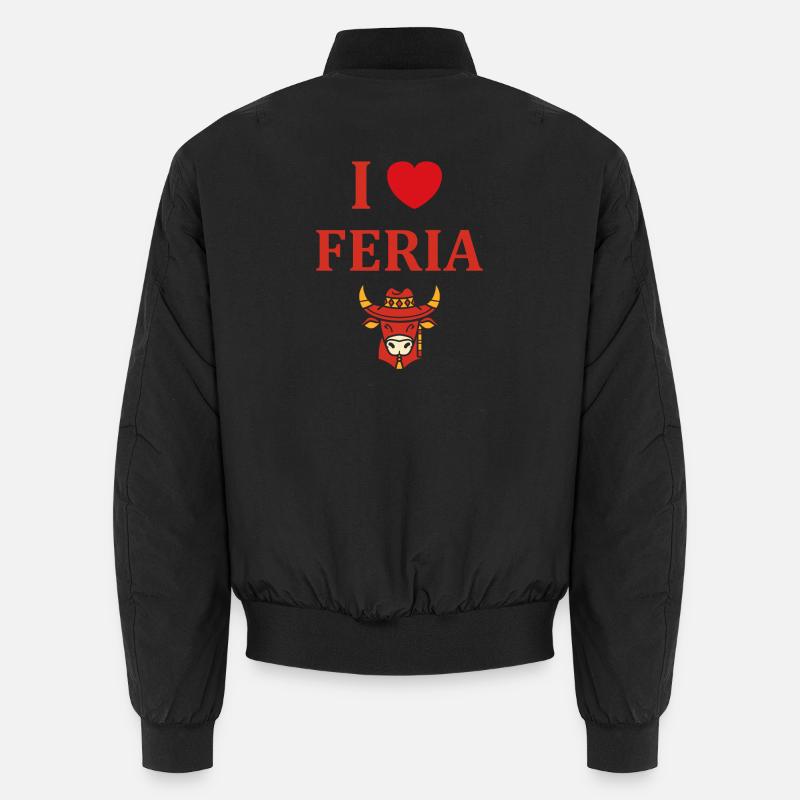 Poster Feria with Taurus and Feria Hat Unisex Bomber Jacket