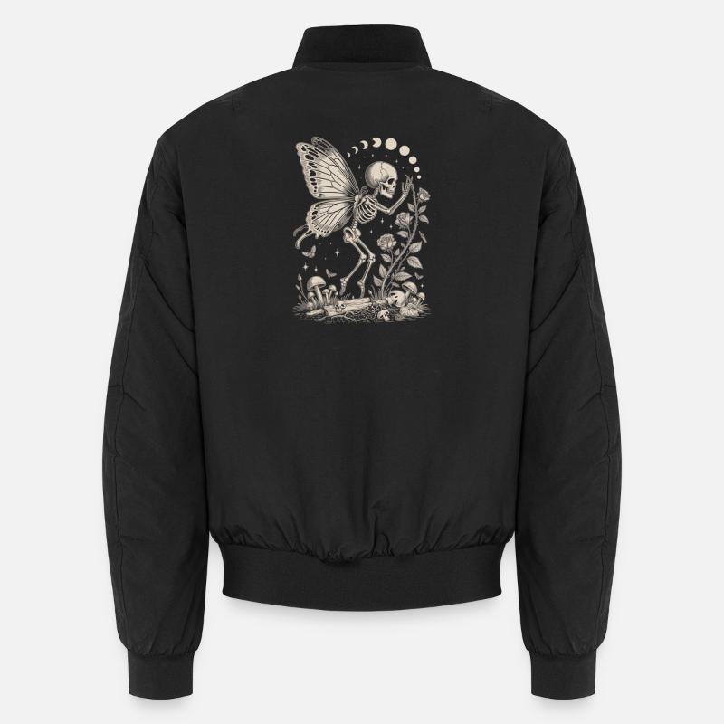 Gothic Skelett Fee mit Mondphasen Unisex Bomberjacke