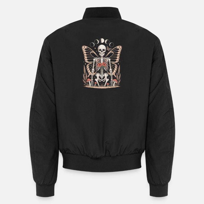 Fée squelette gothique avec phases de lune Bomber unisexe