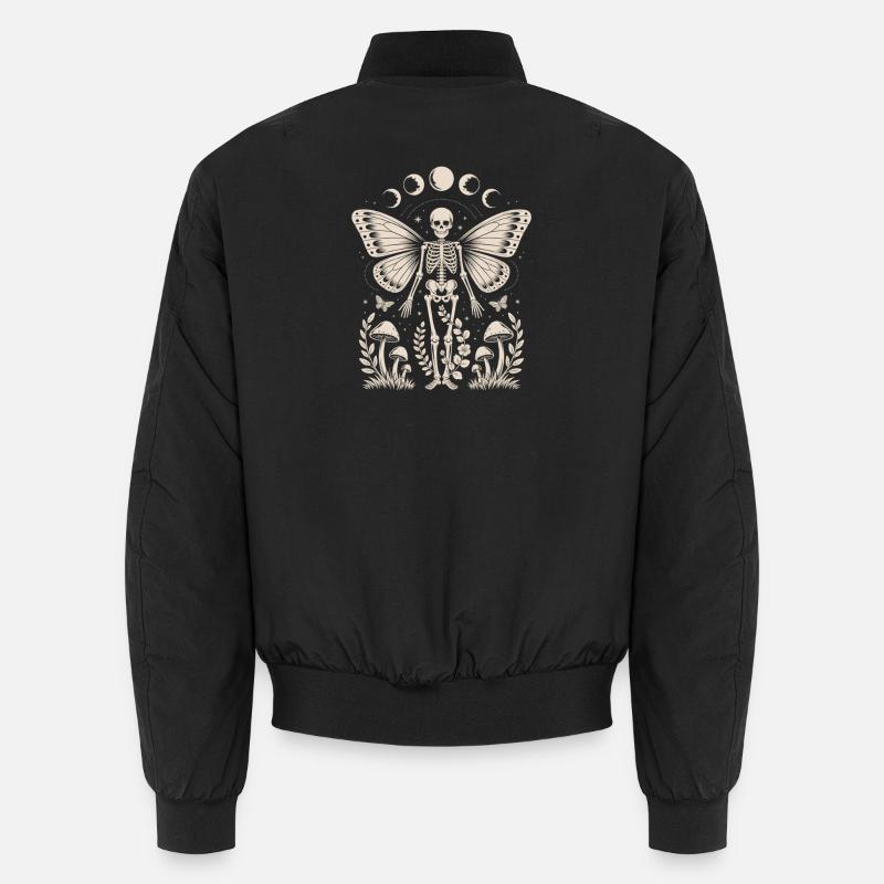 Gothic Skeleton Fairy With Moon Phases Unisex Bomber Jacket
