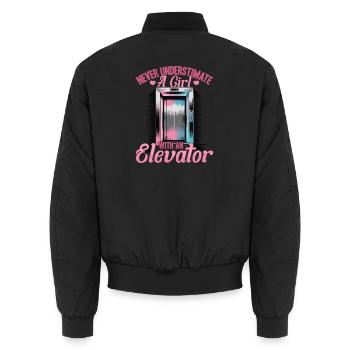 Elevator toddler & kids - Unisex Bomber Jacket - black - Back - AI Model Male 185 light (185cm)