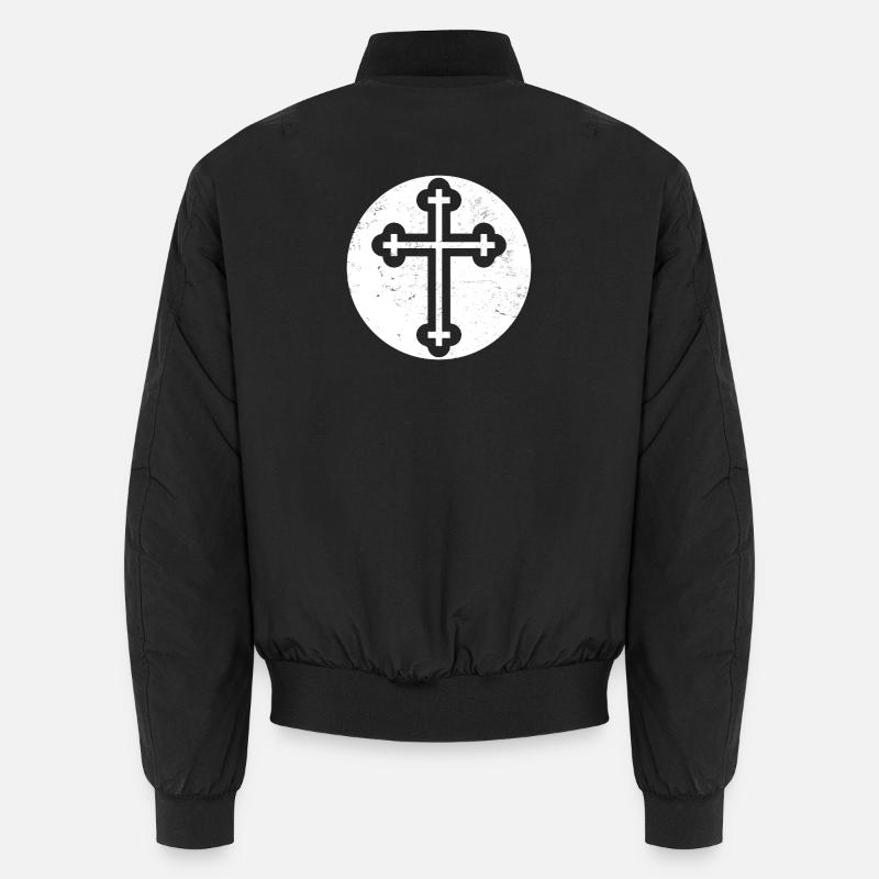 Croix bulgare orthodoxe dans cercle blanc Bomber unisexe