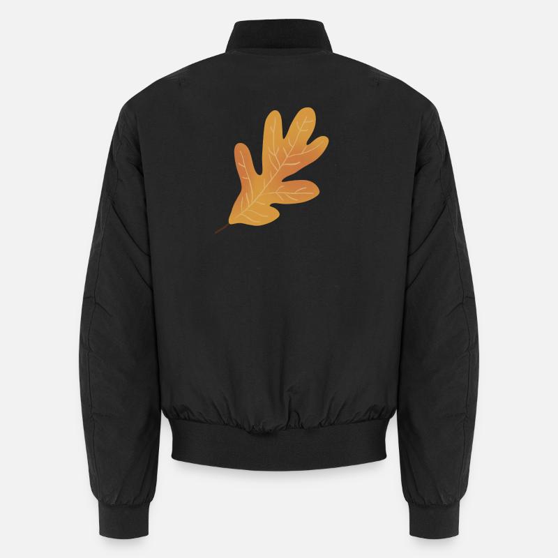 Autumn Oak Leaf Illustration Unisex Bomber Jacket